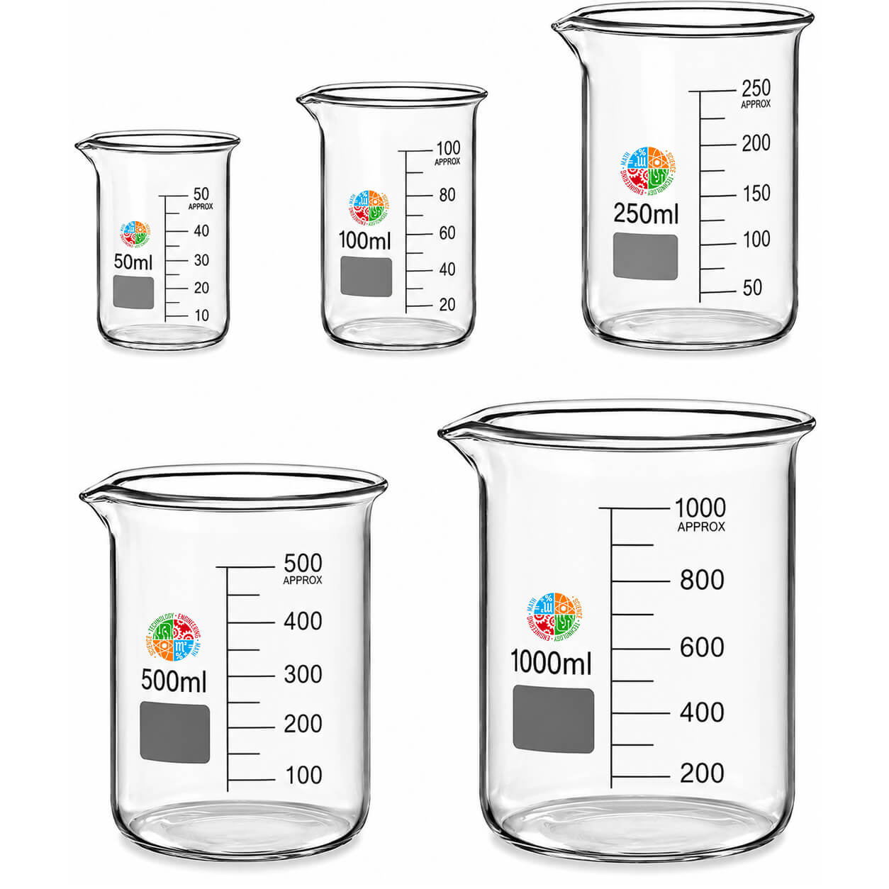 Glass Beaker Set of 5